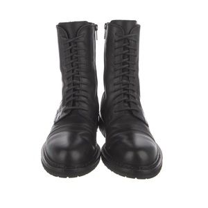 ANN DEMEULEMEESTER leather combat boots
